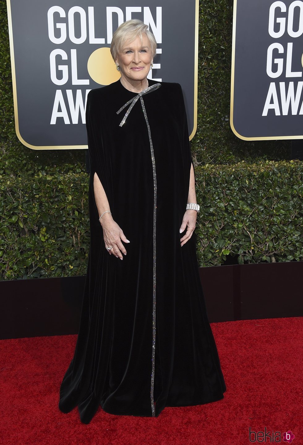 Glenn Close en la alfombra roja de los Globos de Oro 2019