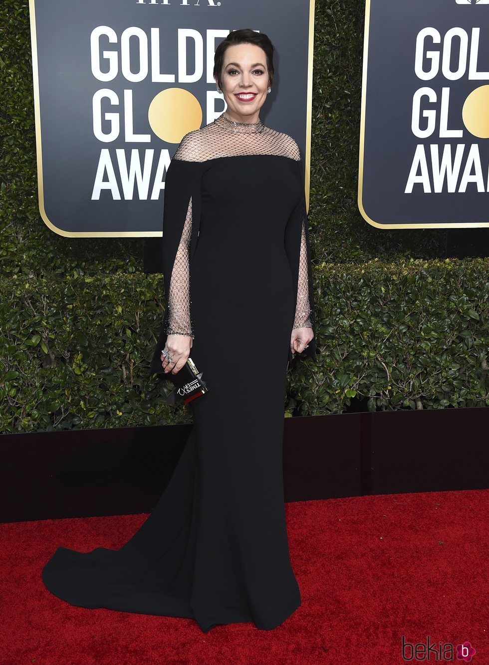 Olivia Colman en la alfombra roja de los Globos de Oro 2019