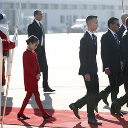 Mohamed VI, Moulay Hassan y Lalla Khadija de Marruecos en la recepción a los Reyes Felipe y Letizia en Rabat
