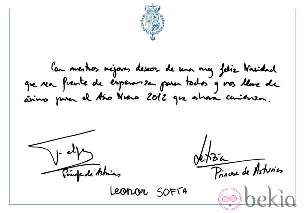 Los Príncipes Felipe y Letizia y las Infantas Leonor y Sofía felicitan la Navidad 2011