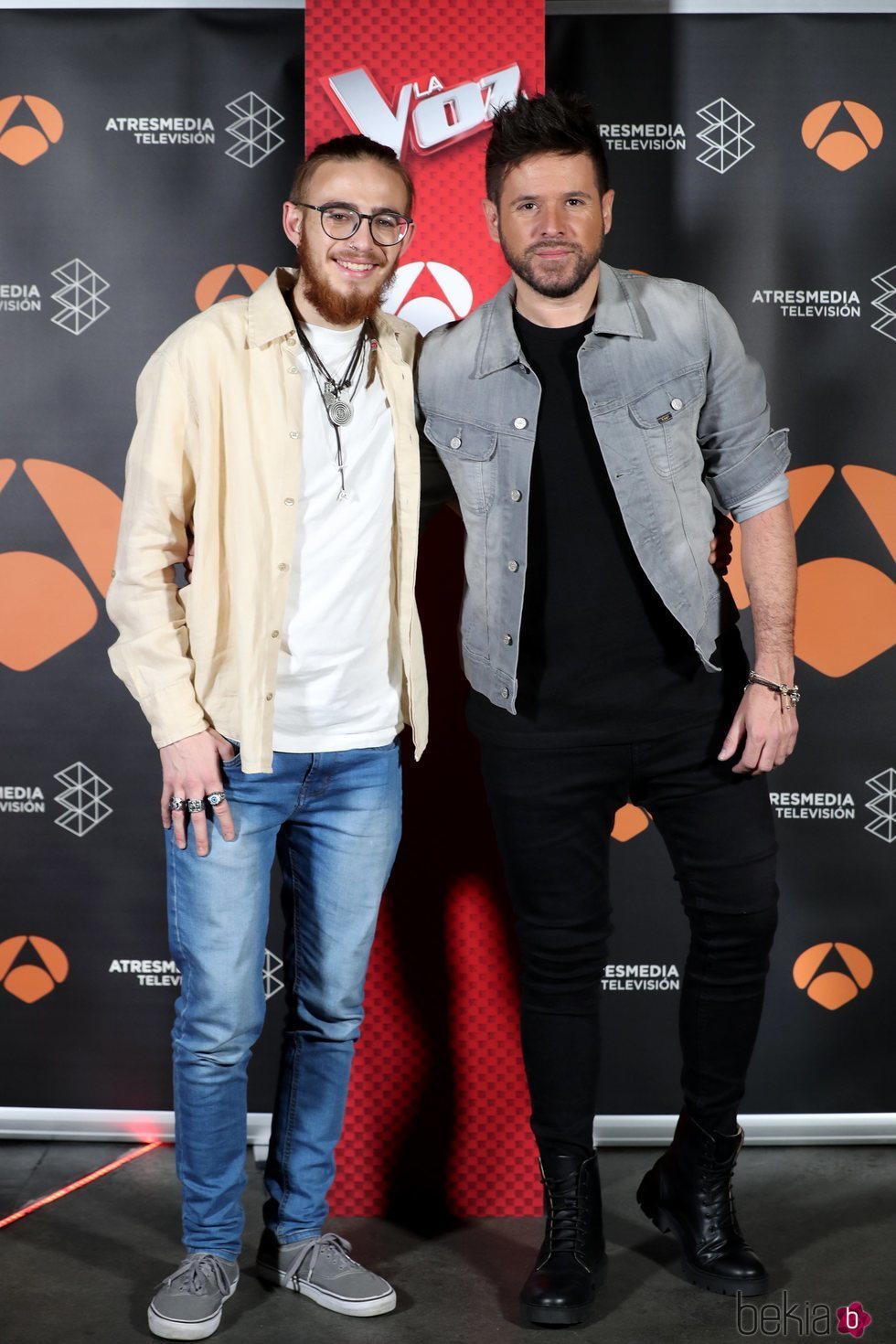 Andrés Martín y Pablo López posan tras la victoria en 'La Voz'