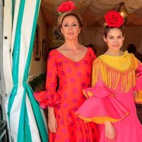 Ágatha Ruiz de la Prada y Cósima Ramirez en la primera jornada de la Feria de Abril 2019