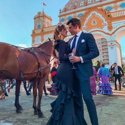Anita Matamoros y su novio, David Salvador, en la Feria de Abril 2019
