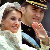 Primer plano de Don Felipe y Doña Letizia el día de su boda