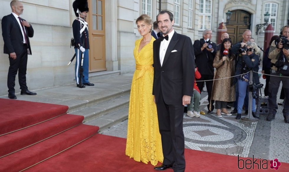 Nicolás de Grecia y Tatiana Blatnik en el 50 cumpleaños de Joaquín de Dinamarca
