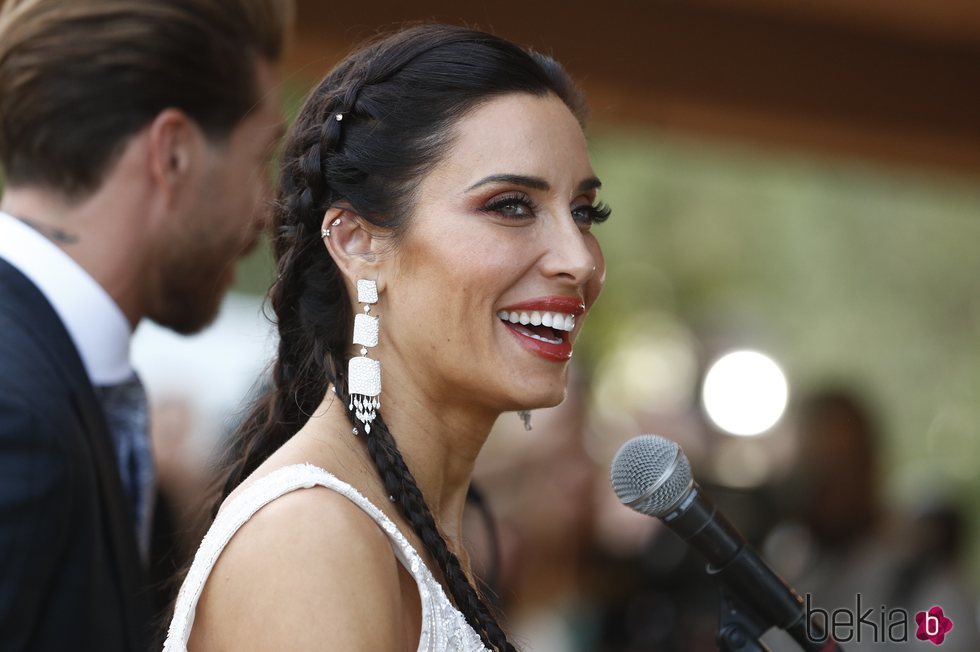 Pilar Rubio dando sus primeras declaraciones tras su boda con Sergio Ramos