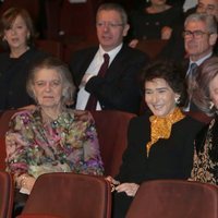 La Princesa Irene, Paloma O'Shea, la Reina Sofía y los Duques de Soria en un concierto de la Escuela Superior de Música Reina Sofía