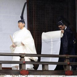Naruhito de Japón en uno de los actos de su entronización