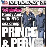 Portada del New York Post con el Príncipe Andrés y Jeffrey Epstein