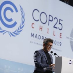 Alejandro Sanz interviniendo en la Cumbre del Clima Madrid COP25 2019