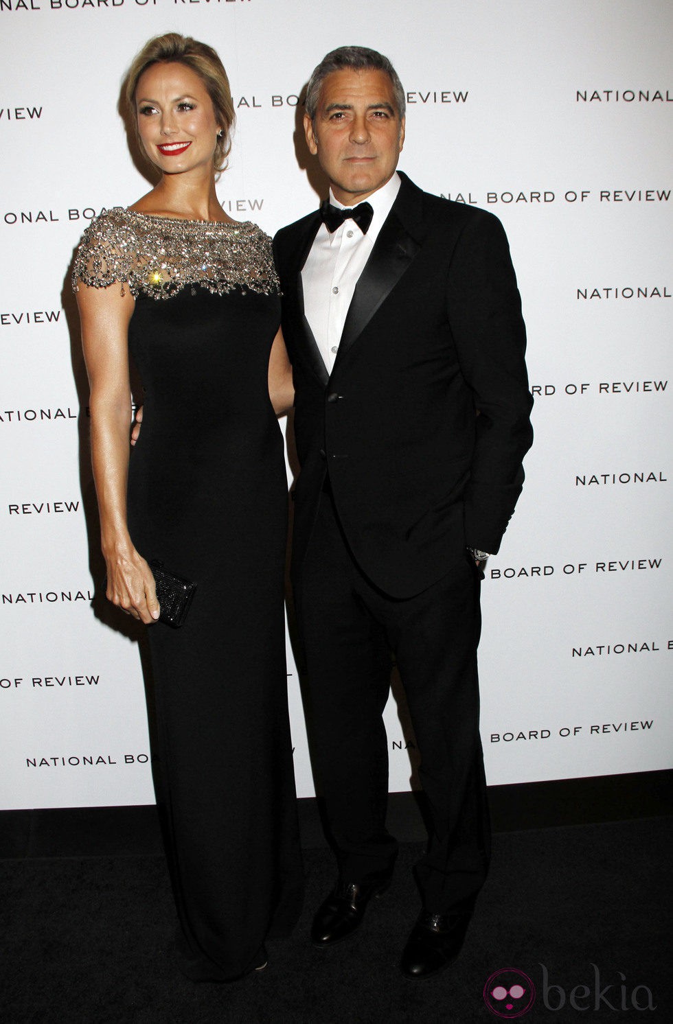 George Clooney y Stacy Keibler en los premios de la Sociedad Nacional de Críticos de Cine