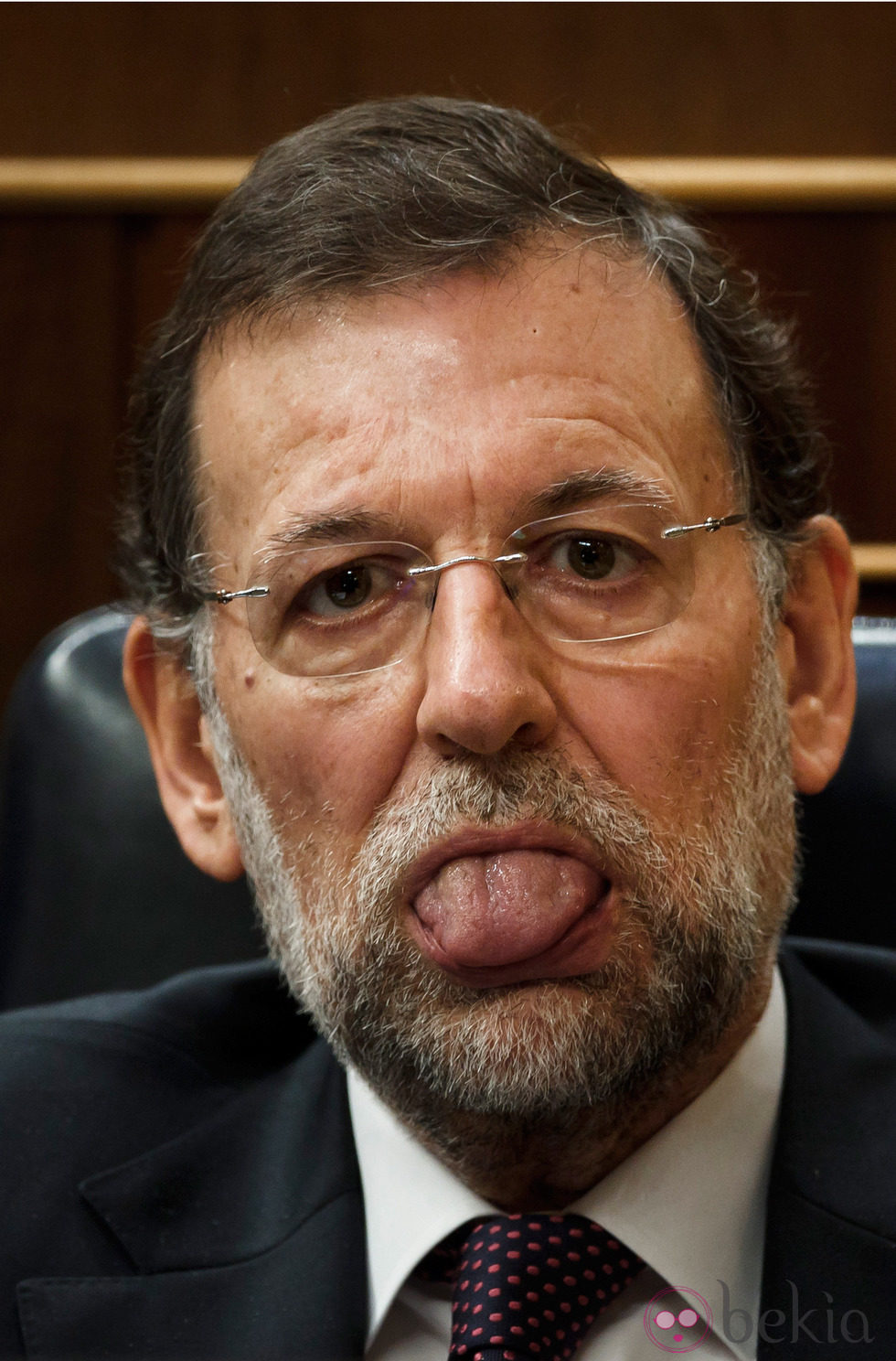 Mariano Rajoy con la lengua fuera