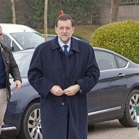 Mariano Rajoy en el tanatorio donde se encuentra Ramón Rato
