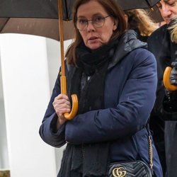 Elvira Fernández Balboa, mujer de Mariano Rajoy, en el funeral de Mercedes Rajoy