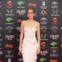 María Escarmiento en la alfombra roja de los Goya 2020