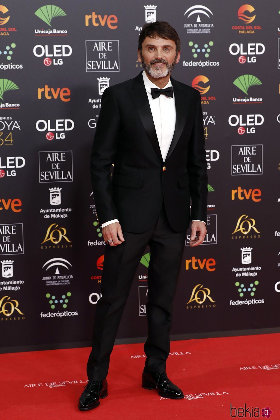 Fernando Tejero en la alfombra roja de los Goya 2020
