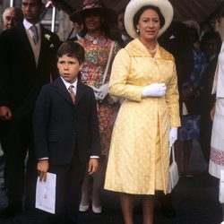 La Princesa Margarita y su hijo, David Armstrong-Jones