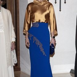 Rania de Jordania en la cena de gala por la Visita de Estado de los Reyes Harald y Sonia de Noruega a Jordania