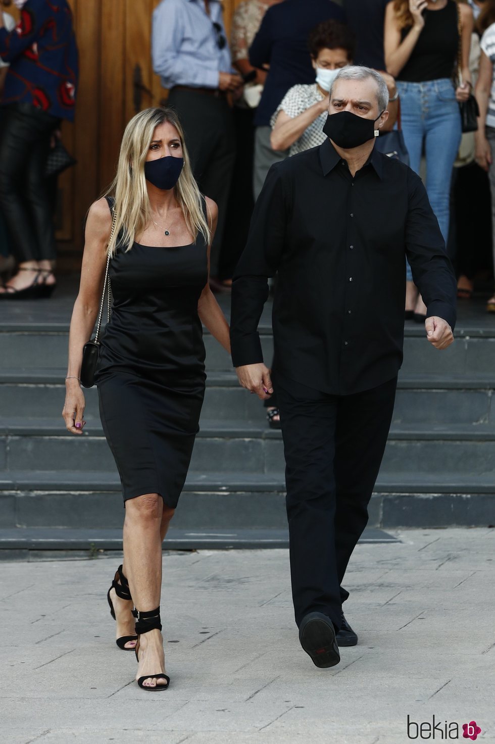 Ramón García y Patricia Cerezo en el funeral de Álex Lequio Obregón en Madrid