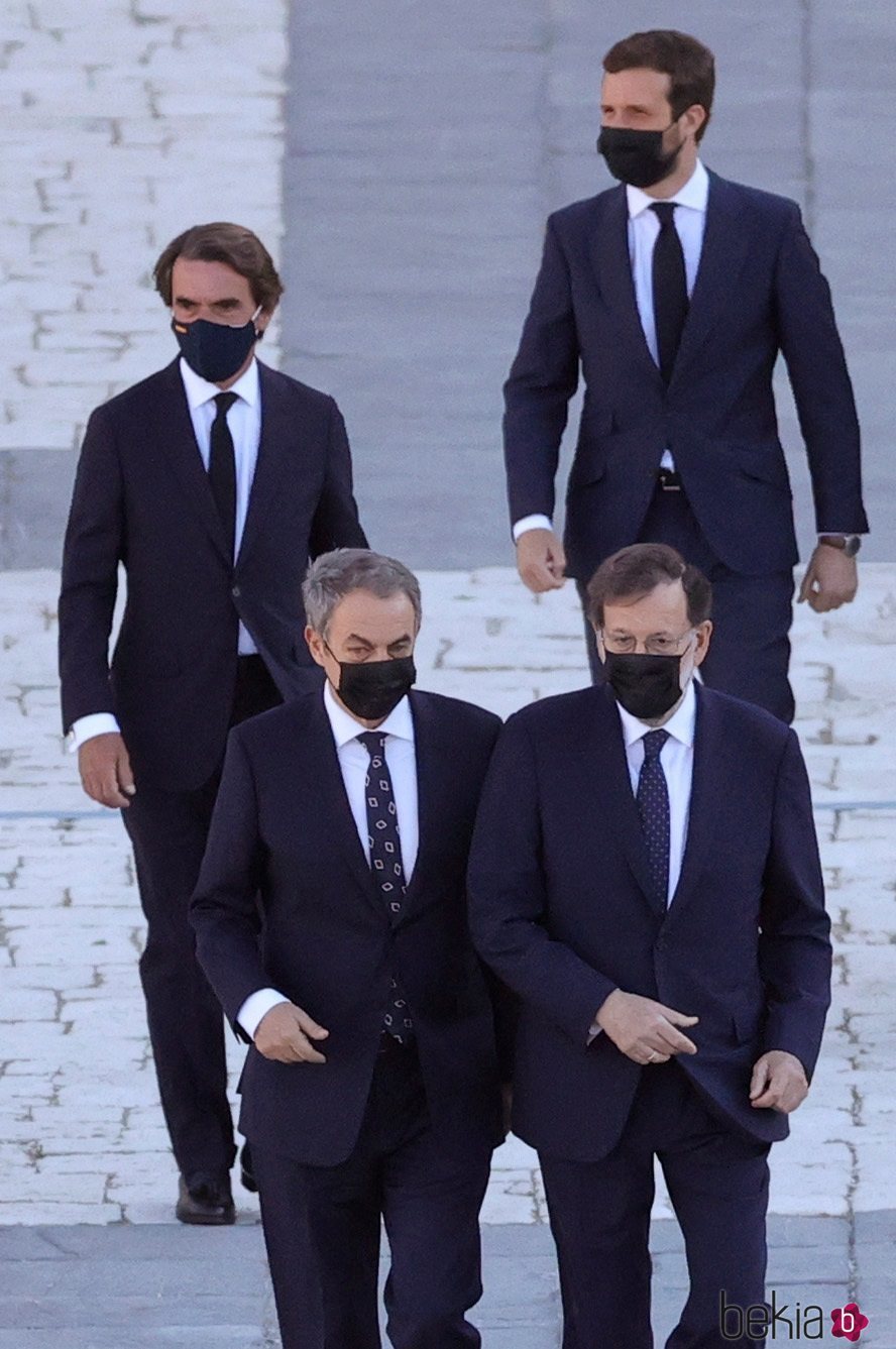 Aznar, Zapatero, Pablo Casado y Mariano Rajoy en el homenaje de Estado por las víctimas del coronavirus