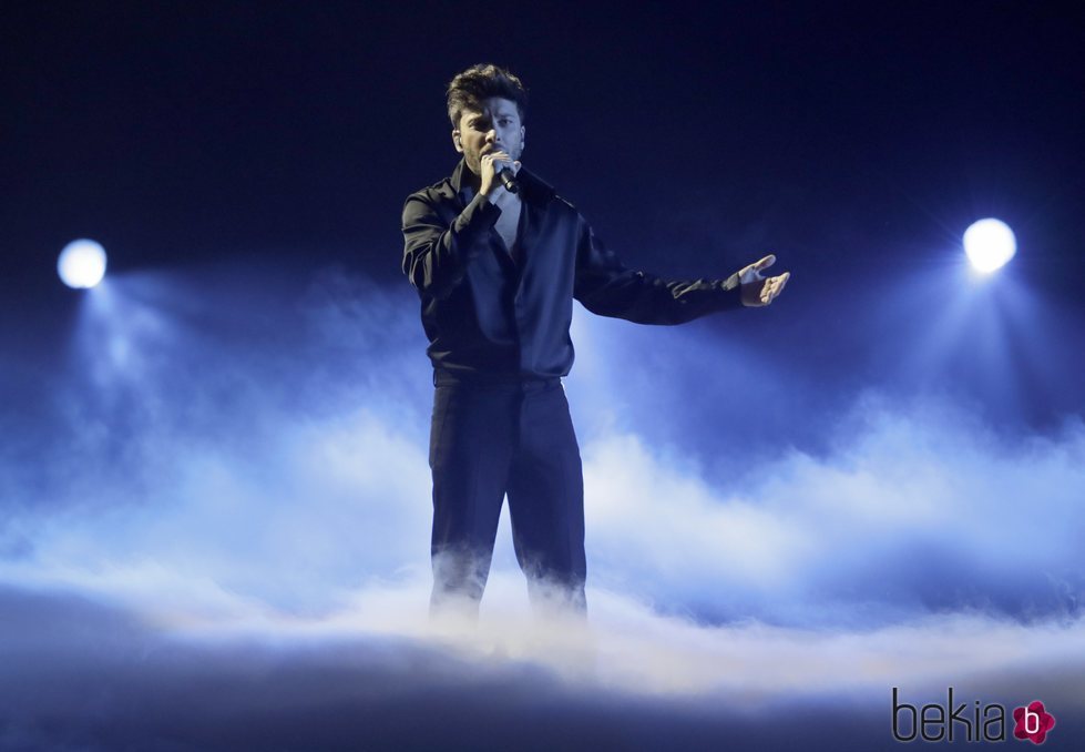 Blas Cantó actuando en el Festival de Eurovision 2021