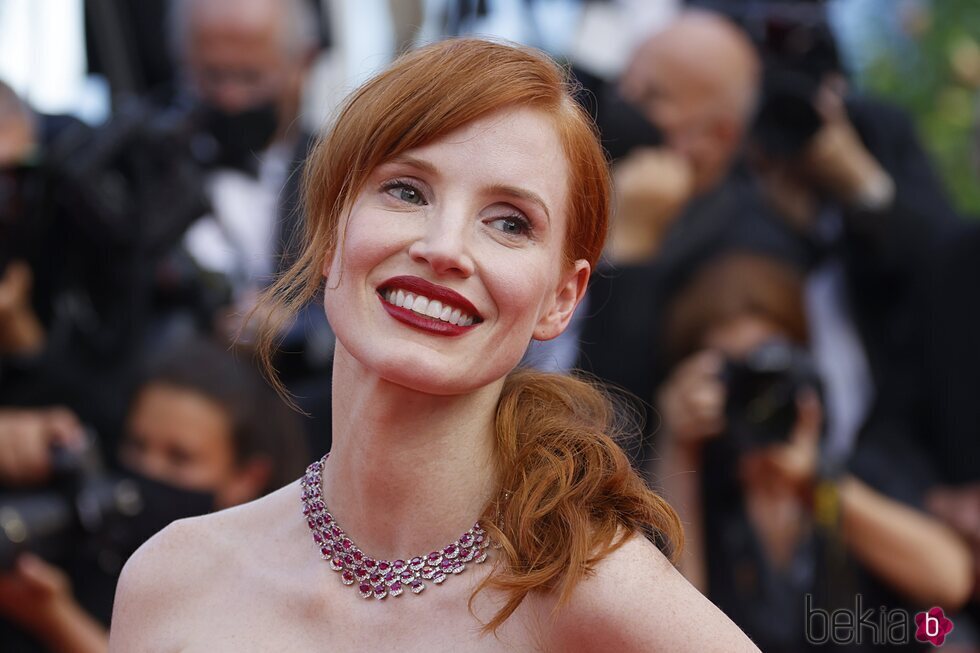 Jessica Chastain en la alfombra roja del Festival de Cannes 2021