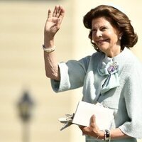 Silvia de Suecia en el bautizo de Julian de Suecia