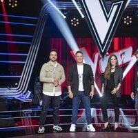Luis Fonsi, Alejandro Sanz, Pablo Alborán y Malú en la presentación de 'La Voz'