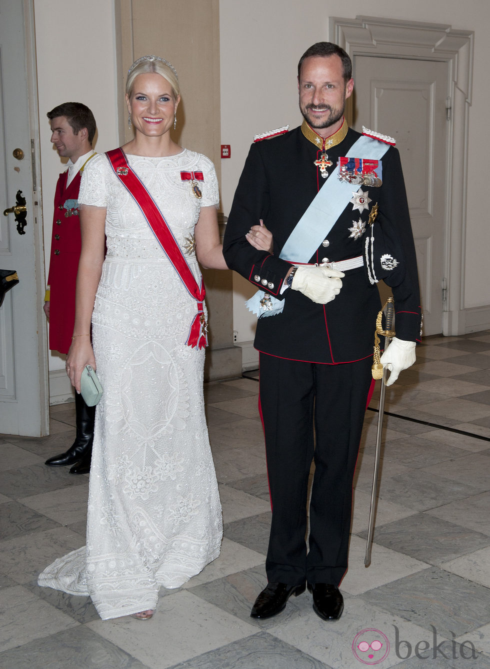 Haakon y Mette-Marit de Noruega en la celebración de los 40 años en el trono de Margarita de Dinamarca