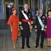 Los Reyes Felipe y Letizia y los Reyes de Suecia en el Palacio Real de Estocolmo por la Visita de Estado de los Reyes de España a Suecia