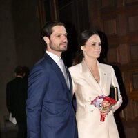Carlos Felipe de Suecia y Sofia Hellqvist en el almuerzo en honor a los Reyes de España