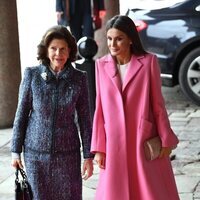 Silvia de Suecia y la Reina Letizia en el almuerzo en honor a los Reyes de España