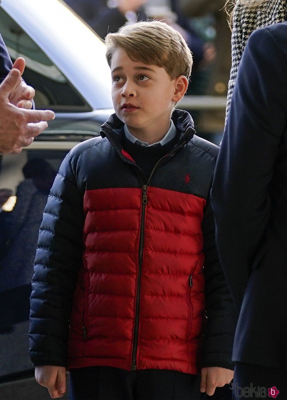 El Príncipe Jorge llegando a un partido de rugby