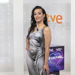 Chanel en la rueda de prensa de presentación del videoclip de 'SloMo'