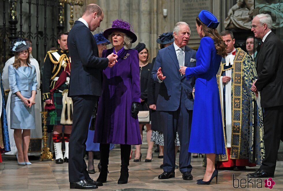 El Príncipe Carlos y Camilla Parker y el Príncipe Guillermo y Kate Middleton en el Día de la Commonwealth 2022