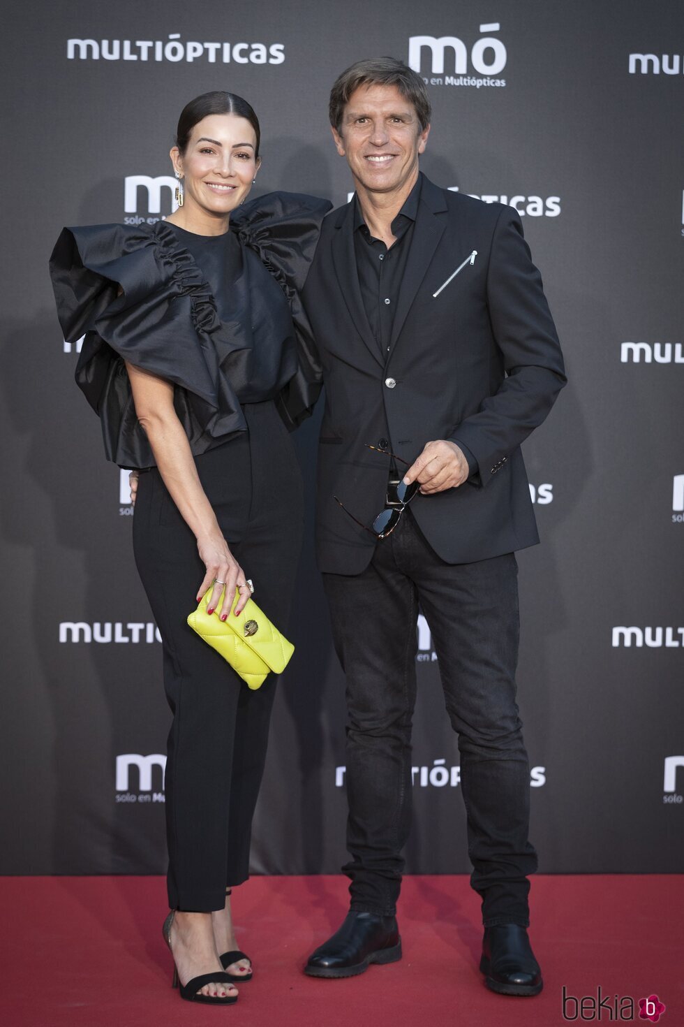 Manuel Díaz El Cordobés y Virginia Troconis en la fiesta de la firma MO de Multiópticas