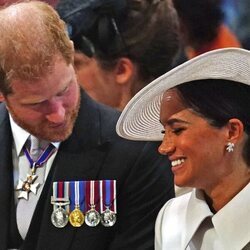 El Príncipe Harry y Meghan Markle, muy cómplices en el Servicio de Acción de Gracias por el Jubileo de Platino