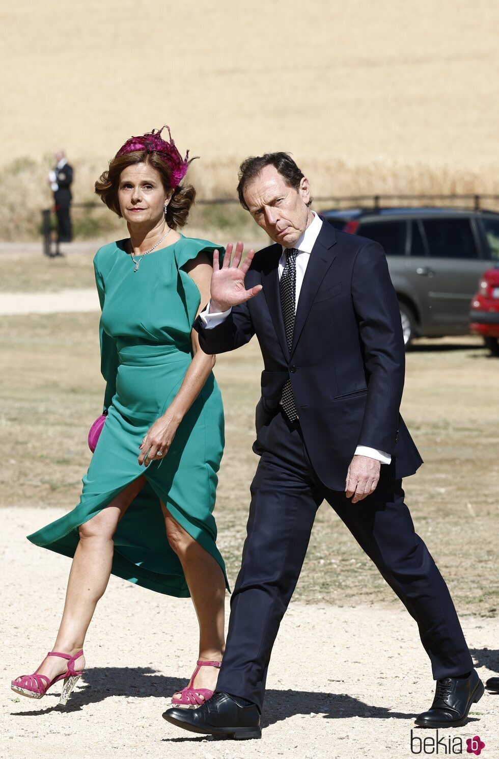 Emilio Butragueño y su mujer en la boda de Dani Carvajal y Daphne Cañizares