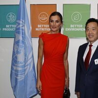 La Reina Letizia con el Director de la FAO en Nueva York