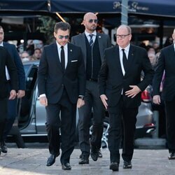 Alberto de Mónaco en el funeral de Constantino de Grecia