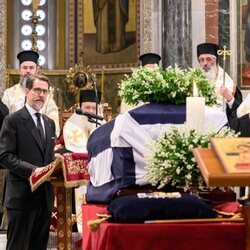 Pablo de Grecia en su discurso en el funeral de Constantino de Grecia