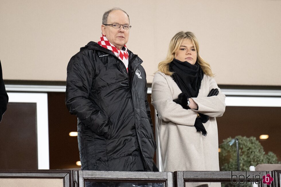 Alberto de Mónaco y Camille Gottlieb en el Fight Aids Cup match