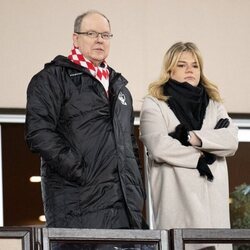 Alberto de Mónaco y Camille Gottlieb en el Fight Aids Cup match