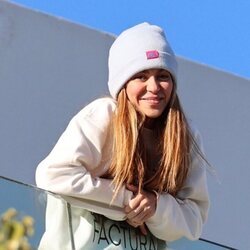 Shakira en la terraza de su casa durante el cumpleaños de Milan