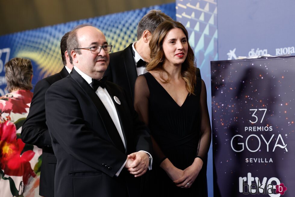 Irene Montero y Miquel Iceta en la alfombra roja de los Goya 2023