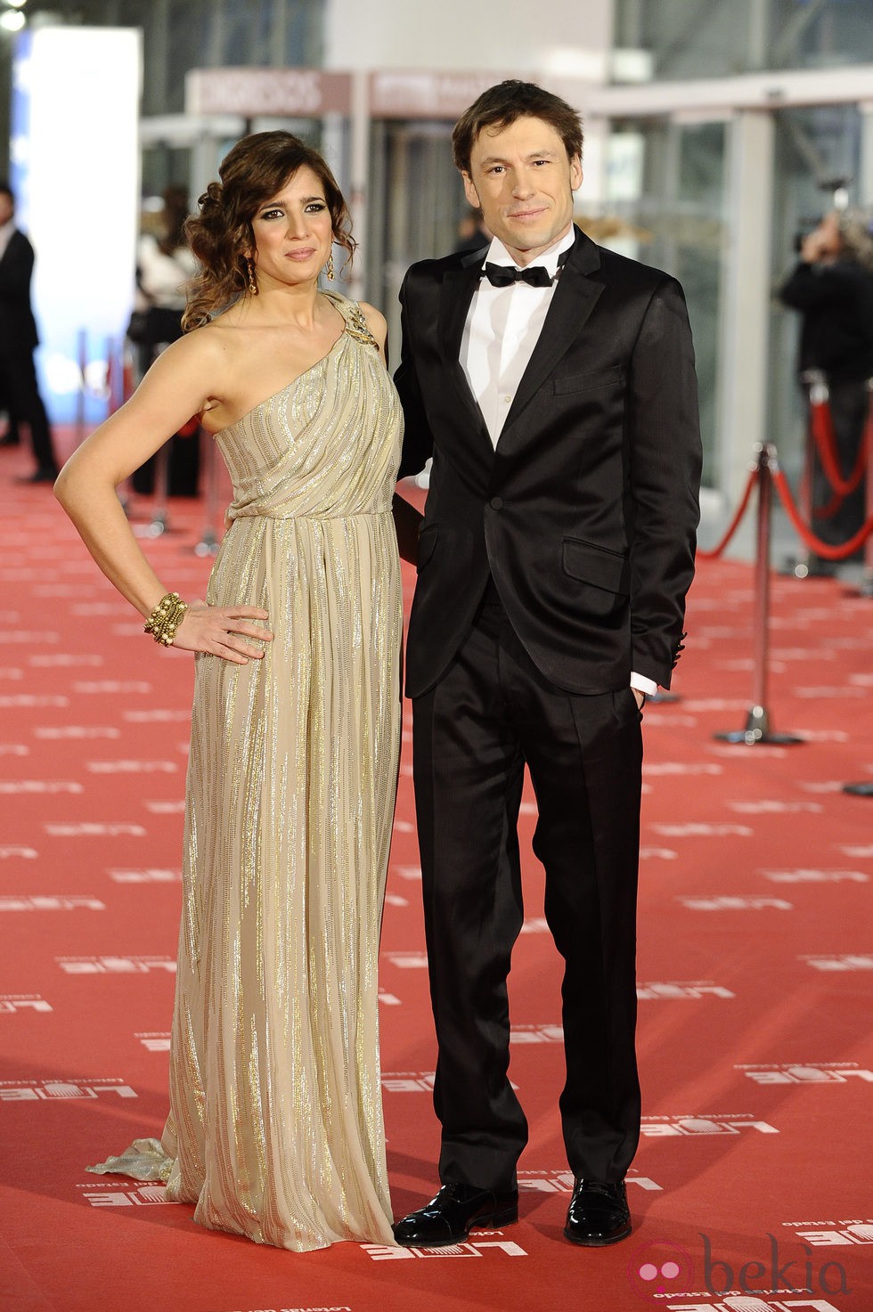 Lucía Jiménez y Benito Sagredo en la alfombra roja de los Goya 2012