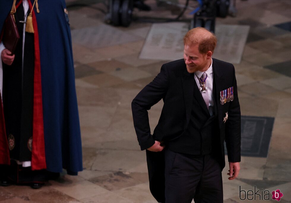 El Príncipe Harry en la Coronación de Carlos III en la Abadía de Westminster