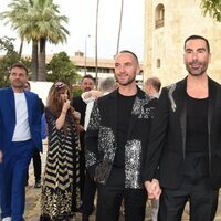 Manuel Zamorano y su pareja en la preboda de Raúl Prieto y Joaquín Torres