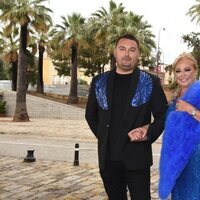 Belén Esteban y Miguel Marcos en la preboda de Raúl Prieto y Joaquín Torres