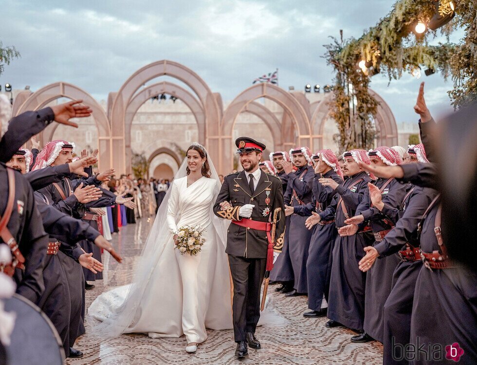 Hussein y Rajwa de Jordania en la recepción de su boda